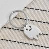 Cute Ghost Stainless Steel Keychain Creative Cartoon Design Stylish Bag Pendant Practical Lightweight Daily Key Accessory
