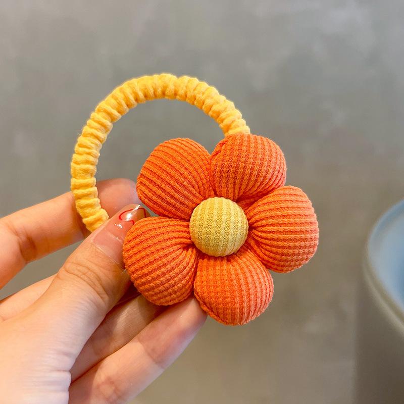 1PC New Sweet Fill Cotton Flowers Girls Elastic Hair Bands Cute Hair Ties Princess Hair Accessories Baby Headwear