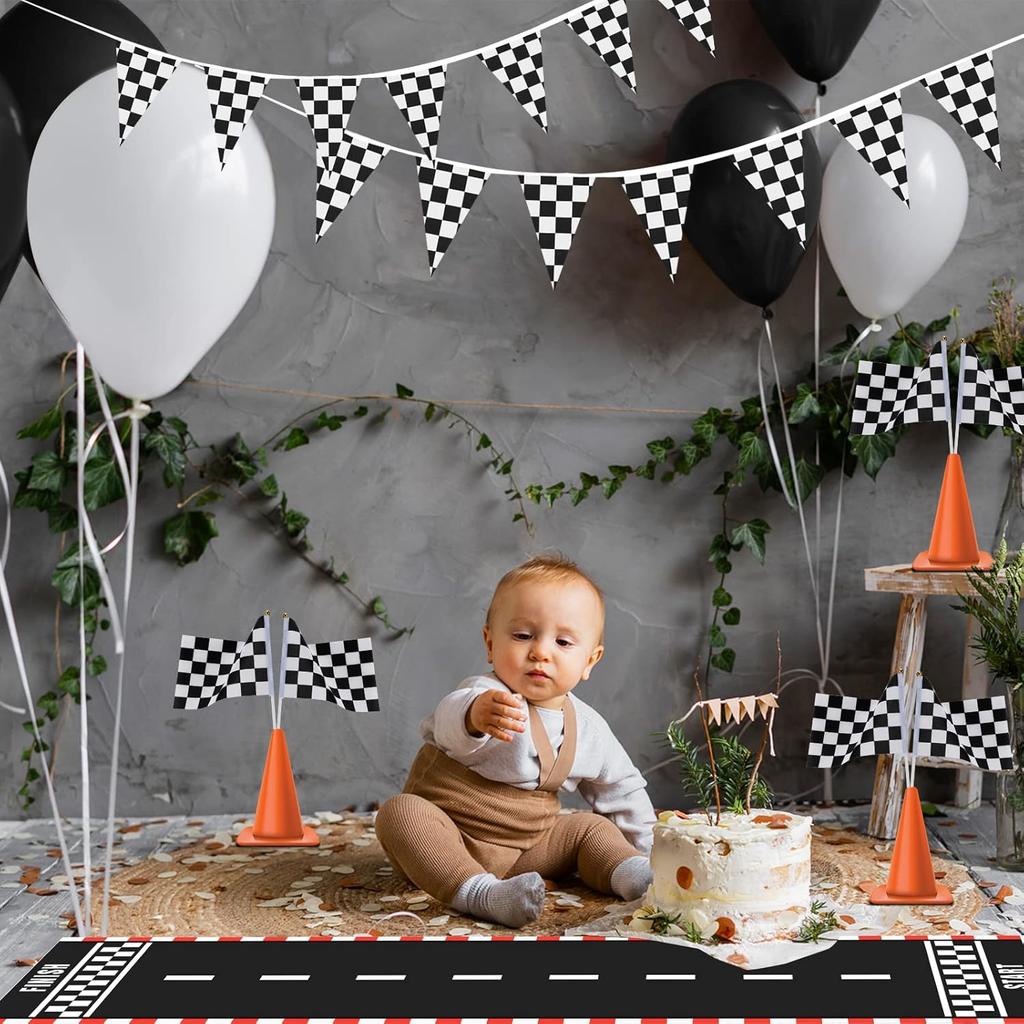 10 Feet Long Racetrack Floor Running Racer Party Decoration Mat Fold Race Tracks Decor Running Mat Drag Car Racer Party Supplies For Road Racing Car