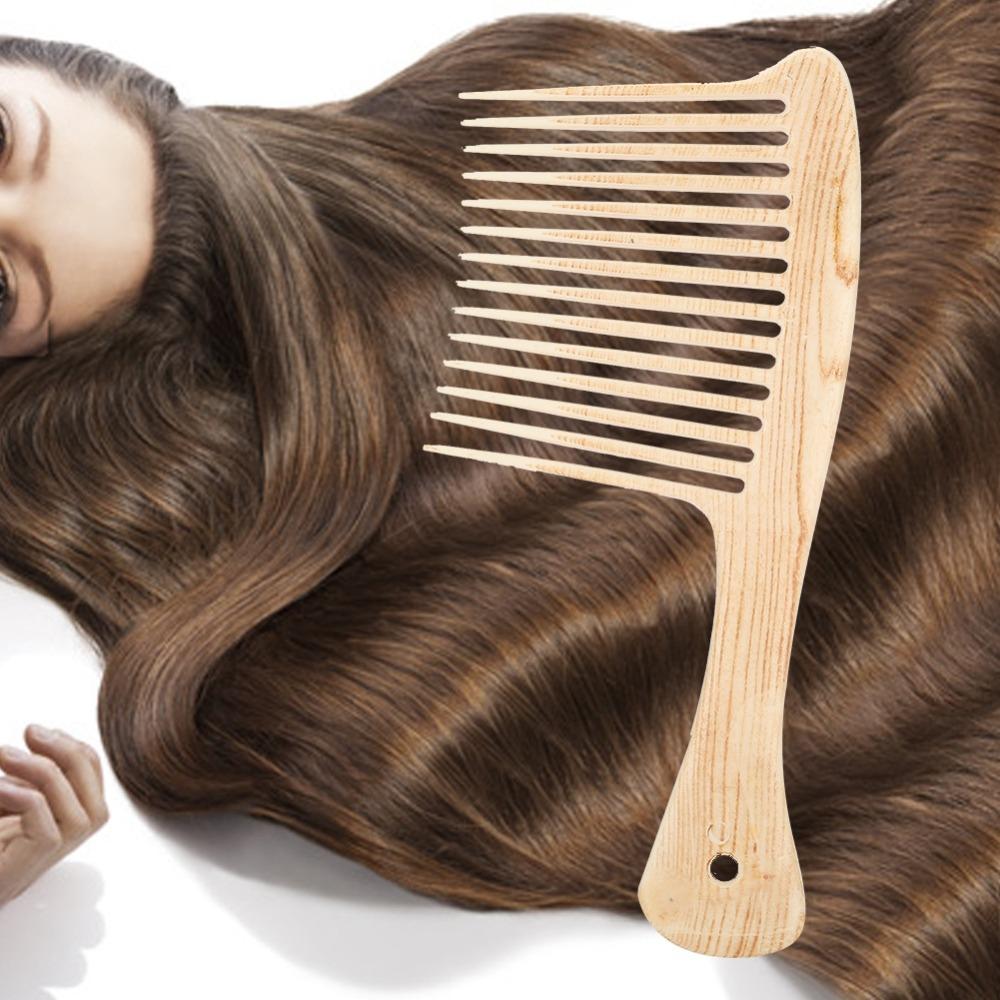 Plastic Material Wide Tooth Comb Ergonomic Handle Large Comb Hairstyle Comb  For Styling