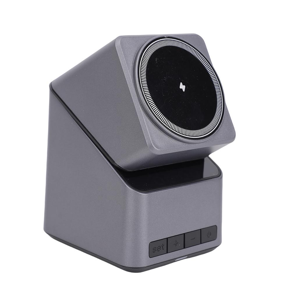 4 in 1 Wireless Charger with 180 degrees  Auto Rotation Watch Charging Station HD Display Clock Smart Trickle Charging