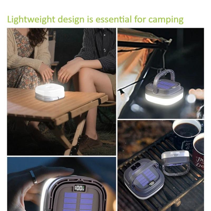Outdoor Garden Tent Digital Display Solar Camping Light with 5 Modes for Fast Charging and Overcharge Protection, Specifically Designed for Camping