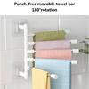 Wall Mounted Towel Bar Swivel Towel Rack Stainless Steel Towel Hanger 180° Rotation Space Saving Towel Rack for Bathroom