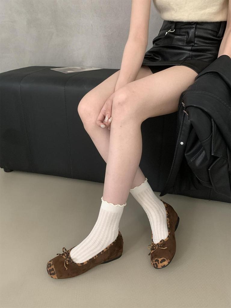 Fashion IPPEUM Ballerinas Zapatos Mujer Round Toe Ballet Flats Shoes For Women 2025 New Leopard Mary Jane Shoes