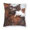 Faux Fur Modern Cowhide Texture Pillowcover Decoration Animal Hide Pattern Skin Leather Cushion Cover Throw Pillow Printing