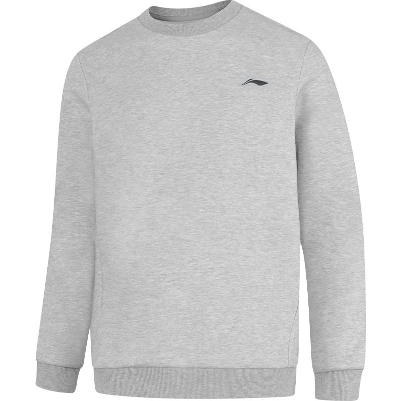 Li Ning Sweatshirts Men s Heather Gray Crew Neck Moderate AWDZE41-2 L