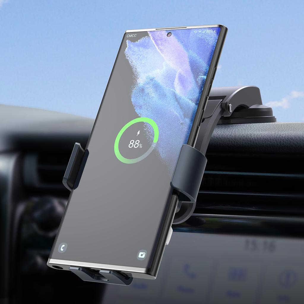 Für Galaxy Z Flip 4 Handyhalterung für Auto Kabelloses Ladegerät für Samsung Galaxy Z Flip 3 2 1 Doppelspule Faltbares Handy Schnellladung