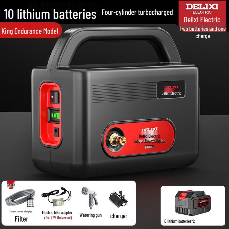 Delixi Electric Rechargeable Lithium Battery Water Pump for Rural Vegetable Garden & Agricultural Irrigation.