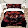 3-teiliges Tigerflammen-Bettwäscheset, Weiche, bequeme Bettbezüge, Gästezimmer (1 * Bettbezug + 2 * Kissenbezug, ohne Kern) yy251104115