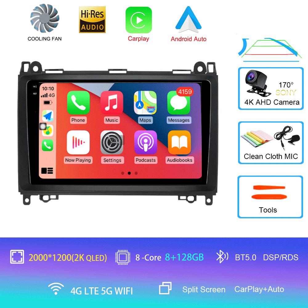 Android 14 Video Player 9'' For Mercedes Benz B200 Sprinter W906 W639 AB Class W169 W245 Viano Vito Car Radio Multimedia GPS DVD
