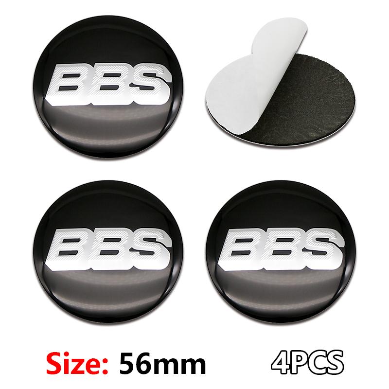 4 Stück 56+60mm Auto Radnabenabdeckung Aufkleber Felgenabdeckung Emblem Abzeichen modifiziertes Fahrzeuglabel Aufkleber Für bbs Reifenmittel Aufkleber