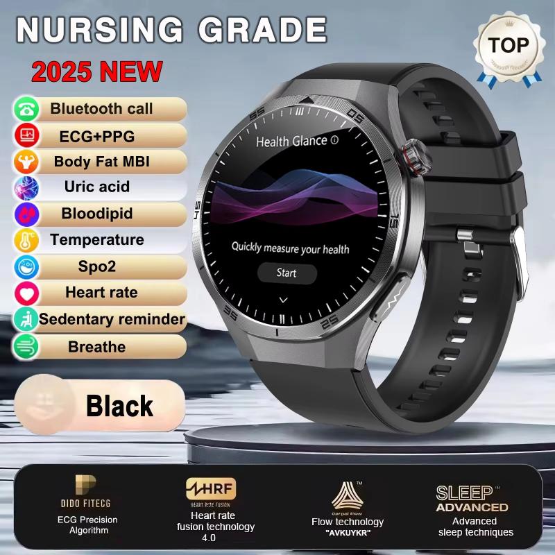 2025 Ny EKG+PPG Tre Høye Smartklokke Lipider Urinsyre Blodtrykk Smartklokke Menn NFC Sport HD Anrop Helseklokke for iOS Android