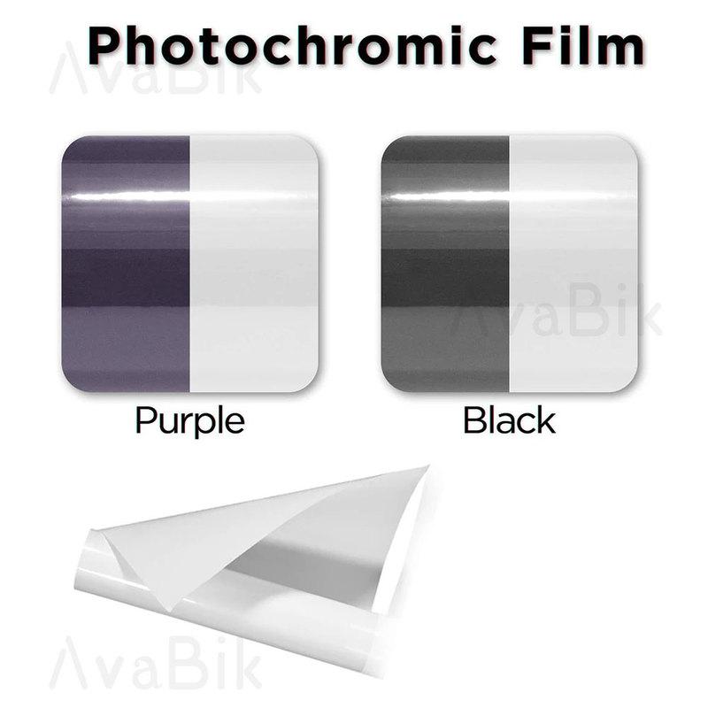 TPU PPF Smart Photochromic Headlight Protection Film Anti-scratch Self-healing White to Purple to Black Color Changing Sticker