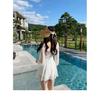 Women's Summer New Slimming Lace Long Sleeve Swimsuit Slim Fit One-Piece Bathing Suit Conservative Style