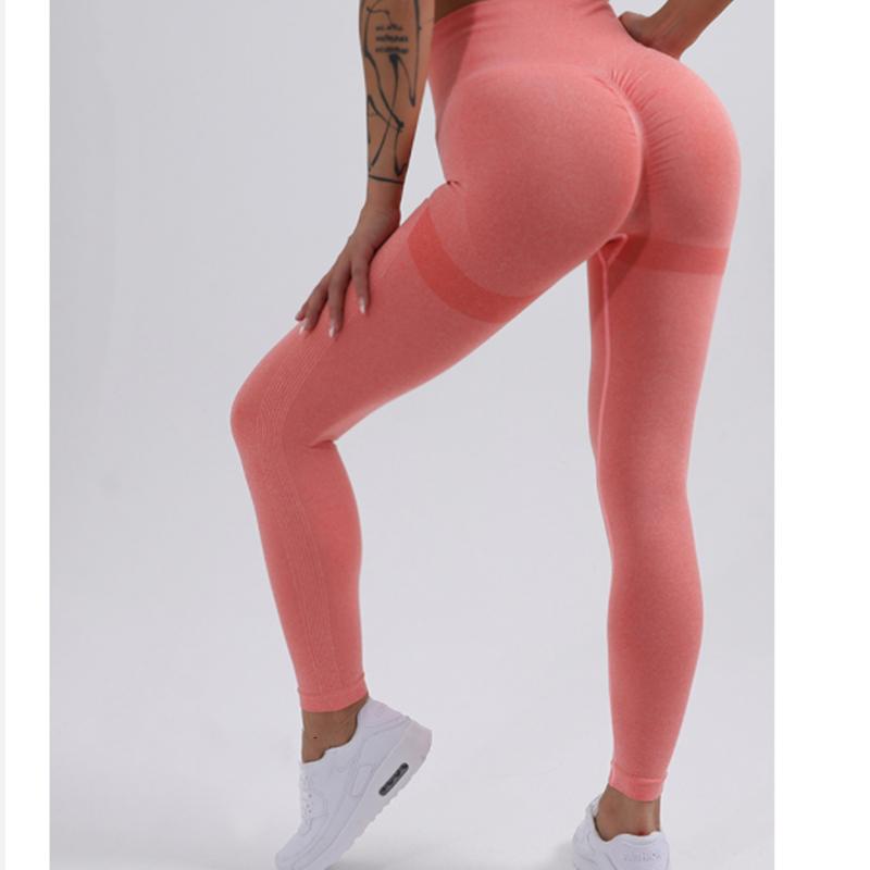 Leggings da yoga fitness da donna a 9 colori, a vita alta, push-up, pantaloni da yoga aderenti senza cuciture per lo sport da donna