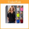 Relaxed Fit Polyester Long Sleeve Vneck Shirt For Women With Spliced Pattern Perfect For Spring