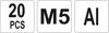 ALUMINUM RIVET NUTS M5, 20 PCS YT-36453 YATO