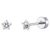 2PCS/Set Stainless Steel Heart Moon Earbone Stud Screw Ball Stud Earrings for Women Fashion Ear Tragus Cartilage Body Piercing