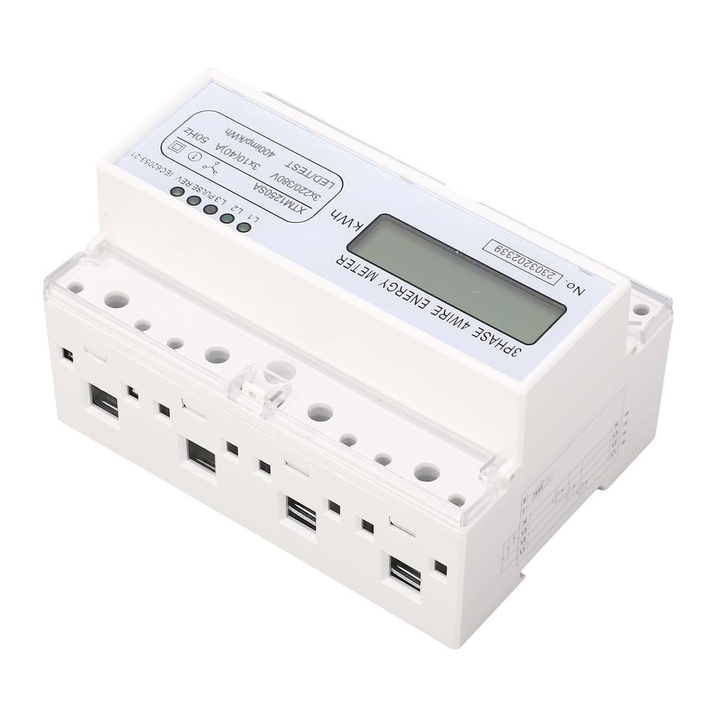 3 Phase 4 Wire Energy Meter 7 Digit LCD Display Voltage Power Current Voltmeter Ammeter Monitor 3x22