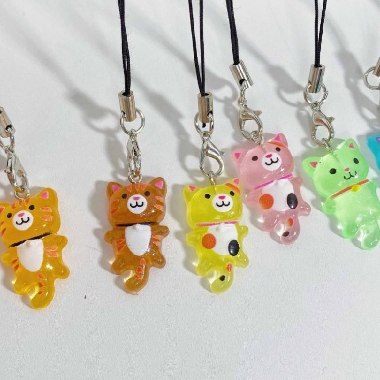 Creative Cat Keychain Soft Resin Key Holder Multifunctional Phone Charm Suitable for Everyday Use and Special Occasions
