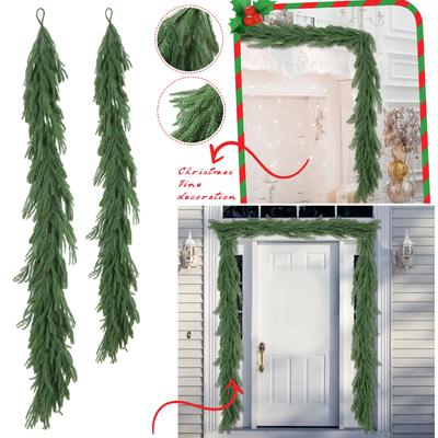 1.8m And 2.7m Decorative Rattan Plastic Norfolk Wreath Soft Glue Feel Christmas Rattan