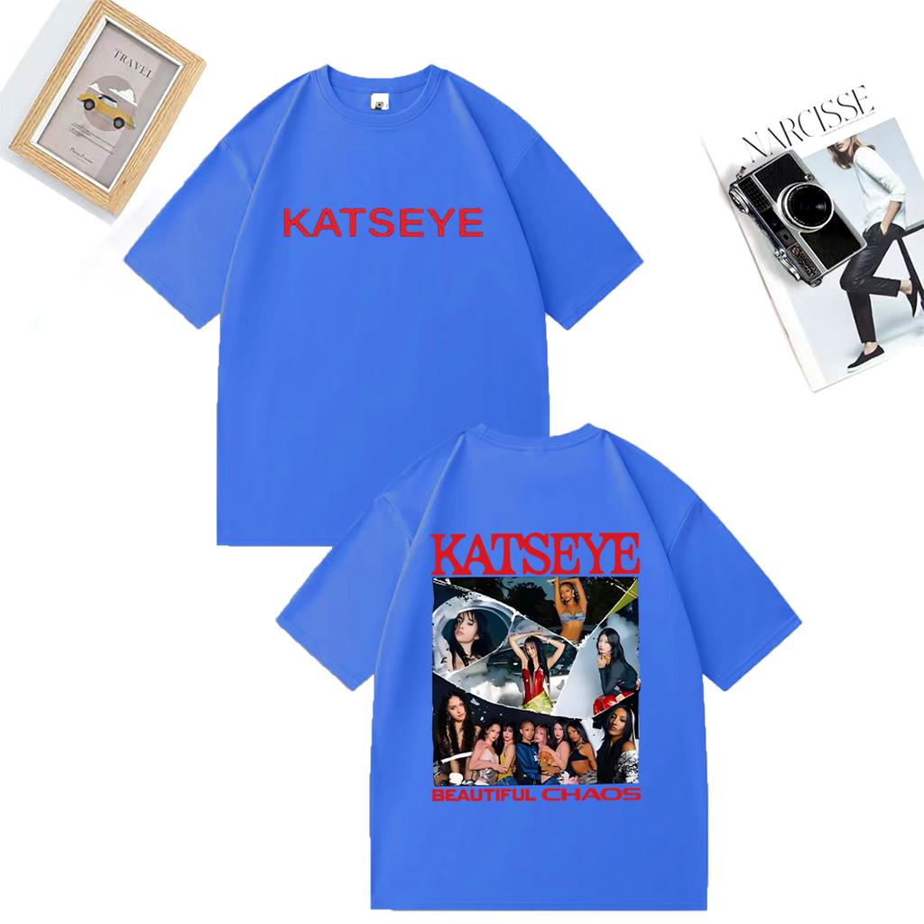 Fashion KATSEYE The Beautiful Chaos Printed T Shirts Men Women's Vintage Clothes High Quality T-shirt Cotton Short Sleeve Tees