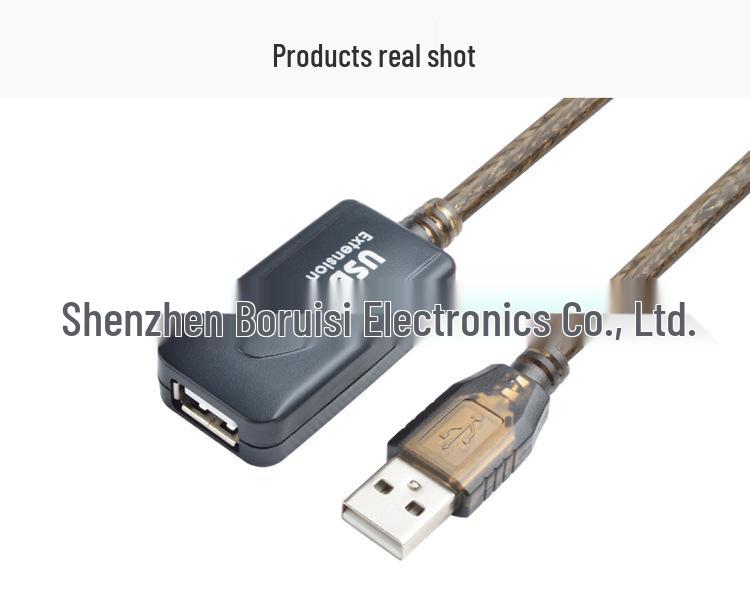5m USB 2.0 Male-to-Female Extension Cable with Signal Amplifier and Braided 10m Connection