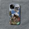 Whimsical Cat Collage Mountain & Globe Playful Surreal Phone Case for iPhone 17 16 15 14 11 12 13 Pro Max Air Plus Back Cover