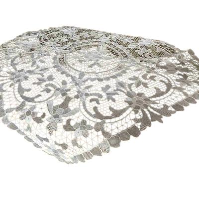 Toalha de Mesa Bordada Renda Veneza Vivienne White OW5551N1, 82x82cm, Caminho de Mesa,