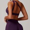 Sloping Shoulder Beauty Back Sports Underwear Women Shockproof Push up Sexy Workout Clothes Running Bra Outer Wear One Shoulder Yoga Vest