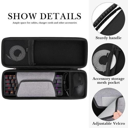 Linkidea Tvrdé cestovní pouzdro na klávesnici, Kompaktní pouzdro na 60% klávesnici a myš pro Razer Huntsman Mini 60%, Pouzdro na 61klávesovou klávesnici, Ochranné úložiště