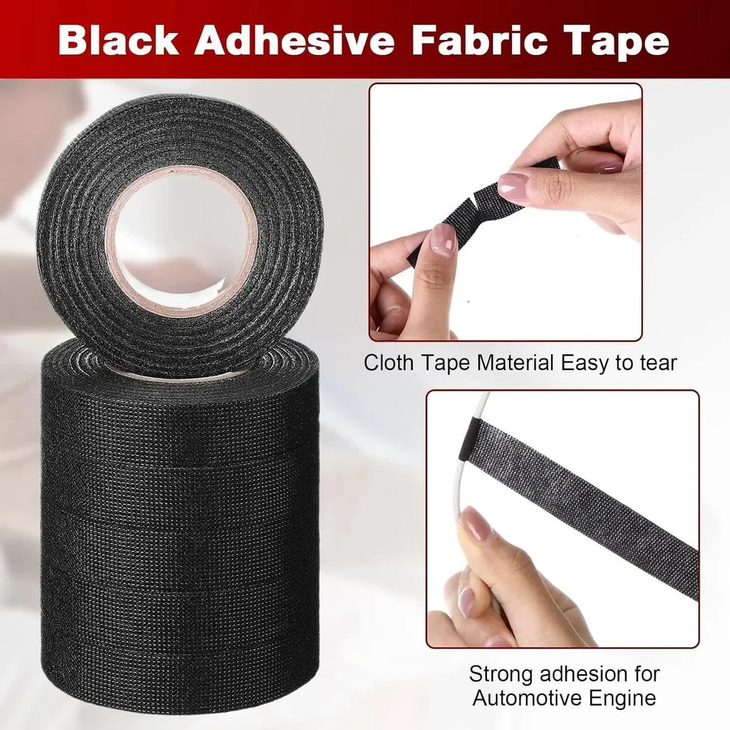 Electrical Tape Heat-resistant Automotive Wire Harness Cloth Tape Insulation Cables Organizer Adhesive Fabric Wrapping Tapes