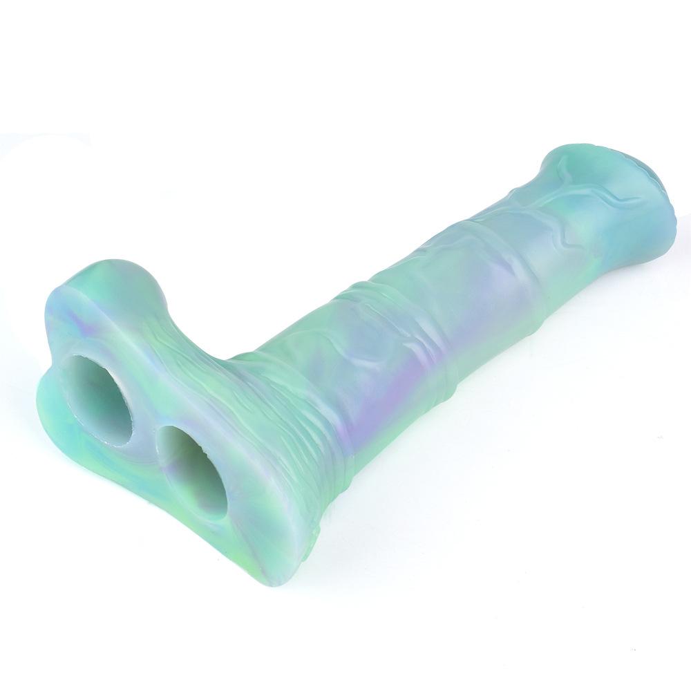 Horse Penis Sheath Mix Color Cock Enlargement Soft Liquid Silicone Wearable Animal Dildo Adult Game Sex Toys For Couples