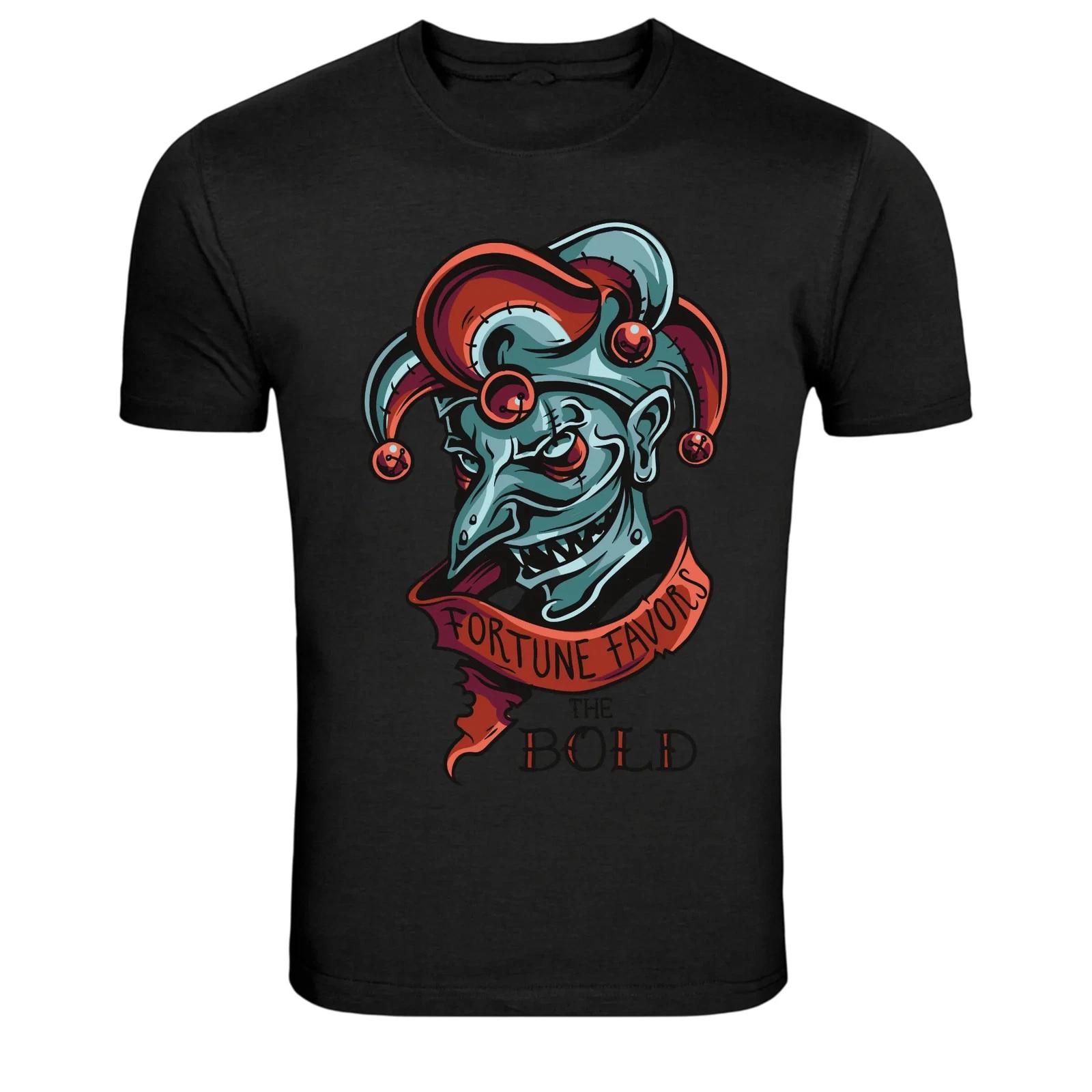

Evil Jester Fortune Favors The Bold Graphic T-Shirt XL
