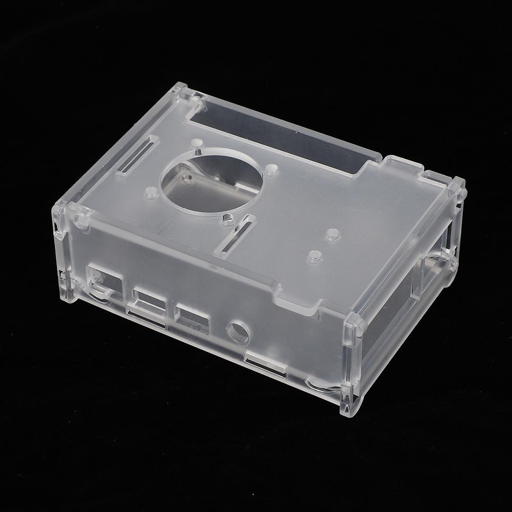 Acrylic Case with 5V Cooling Fan 3 Heatsinks Camera Bracket Mounting Hole for Raspberry Pi 4B