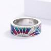 Classic Colorful Epoxy Ring Sun Shape Women's Ring Exquisite Wedding Bridal Ring Handmade Enamel Wedding Rings