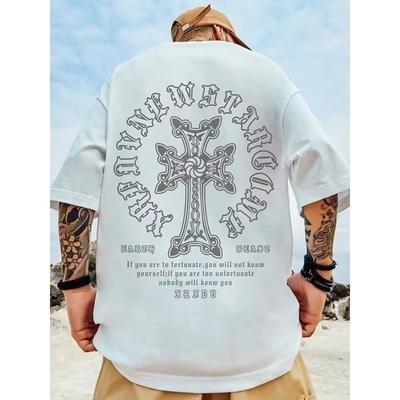 Verão Novo Casual Solto Camiseta Manga Curta Masculina Solta Moda Estampada Grande 8XL Hip Hop Roupa de Casal Meia Manga Top de Algodão