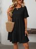 2025 New Women's Loose Casual Short Sleeve Flowy Summer Dress, Lightweight Breathable A-Line Tunic Dress with Pockets