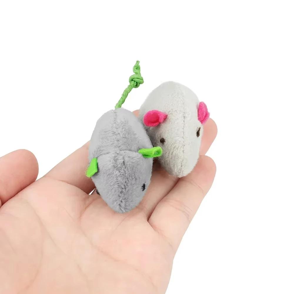 3/6/9pcs Rattle Cat Mouse Toys Also Prefilled Catnip Faux Fur Cat Mice Toys Interactive Cat Game Catnip Toys for Indoor Cats Toy