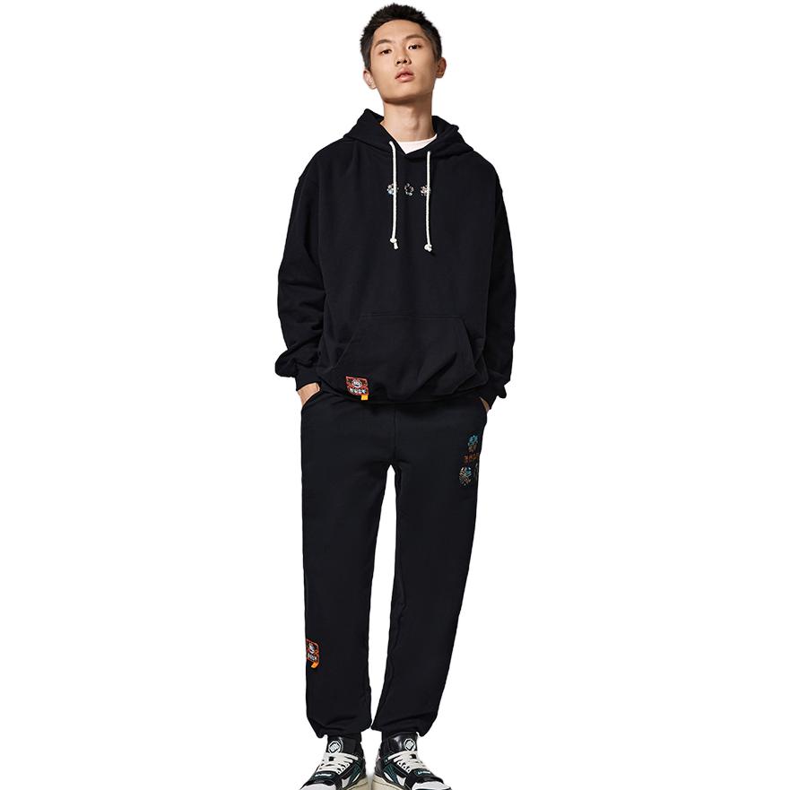 Li Ning Knitted Sweatpants Men's Black Moderate Cuffed Pants AKLSG33-2