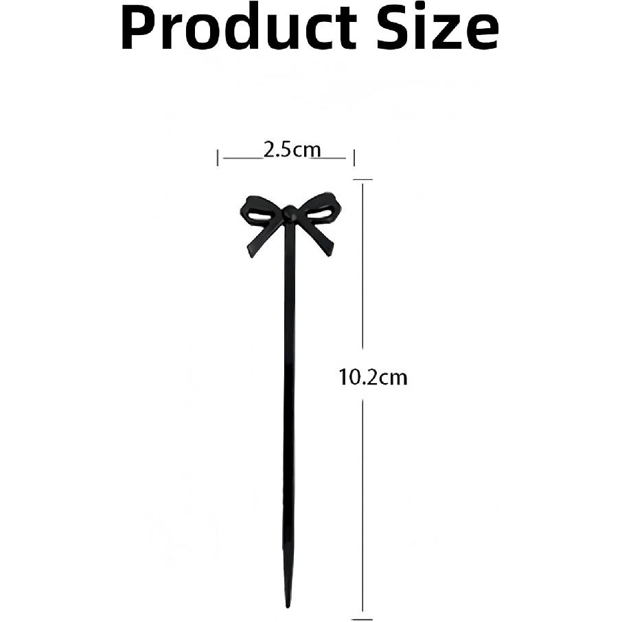 30 pcs Pink Bow Cocktail Picks, Cute Fruit Skewers Acrylic Bowknot Toothpicks, Coquette Party Decorations for