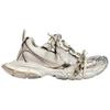 3XL Mesh, Leather Low Top Chunky Sneakers Women's Champagne 734731W3XL59110