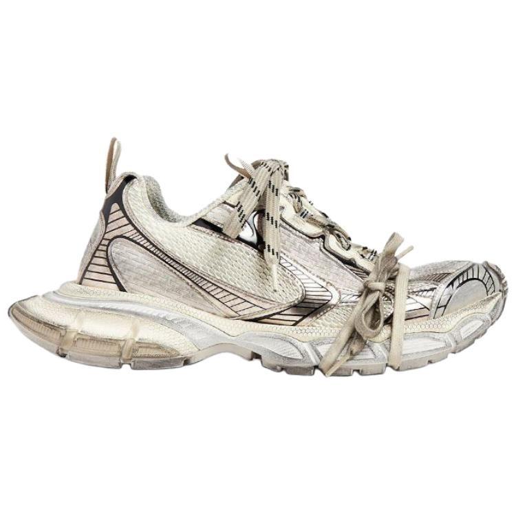 Balenciaga 3XL Mesh, Leather Low Top Chunky Sneakers Women's Champagne 734731W3XL59110