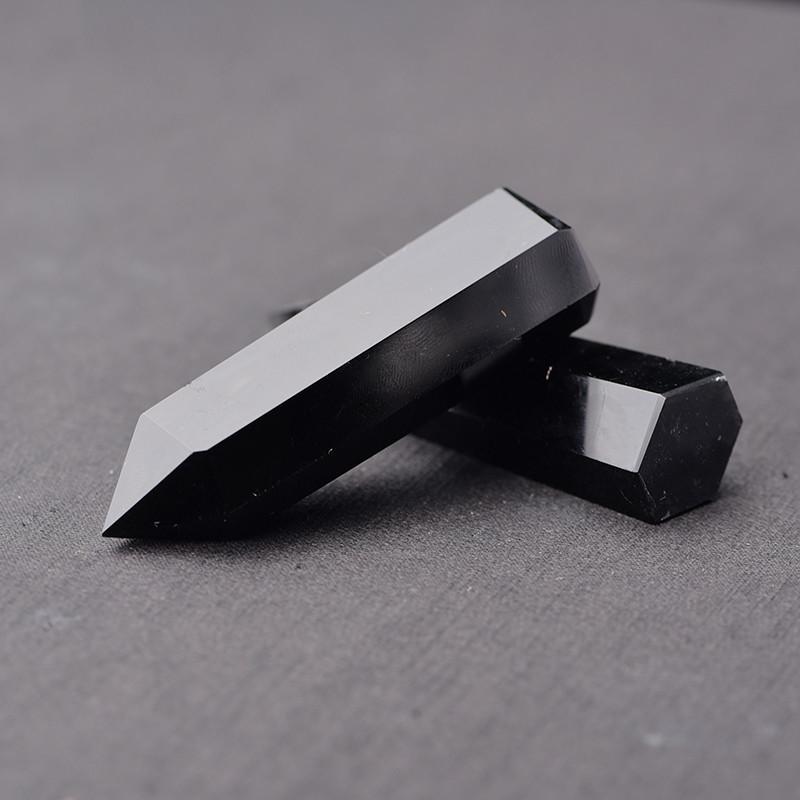 Elegant And Timeless 100% Natural Obsidian Black Quartz Crystal Stone Point Healing Hexagonal Wand