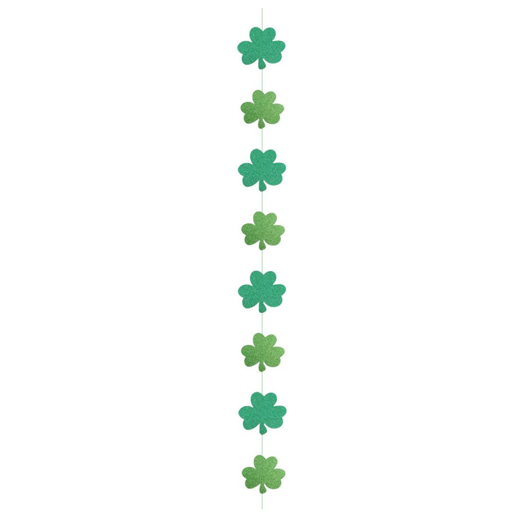 St. Patrick's Day Banner Shamrock Garland Lucky Banner Burlap Irish Garland Green Four Leaf Banner and Felt Shamrock
