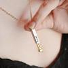 NEWNORTH Custom Name Necklace Stainless Steel Jewelry Laser Engraved Custom Name Retractable Hidden Pendant Bar Necklace for Men