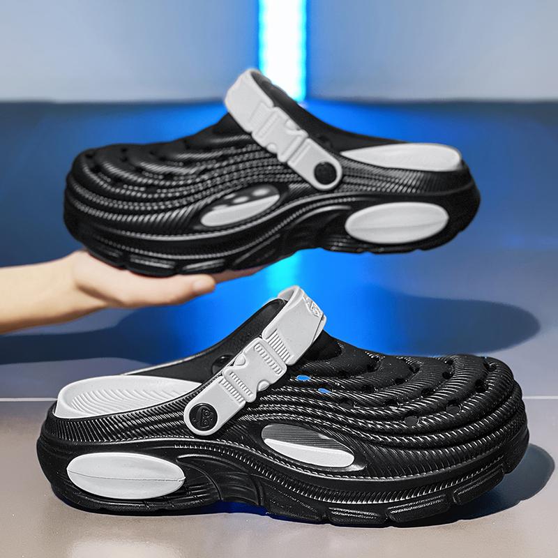 Round Toe Eva Thick Bottom Clogs Footwear Summer Spring Men'S Leisure Ventilated New Design Color Block Everyday Cozy Footwear