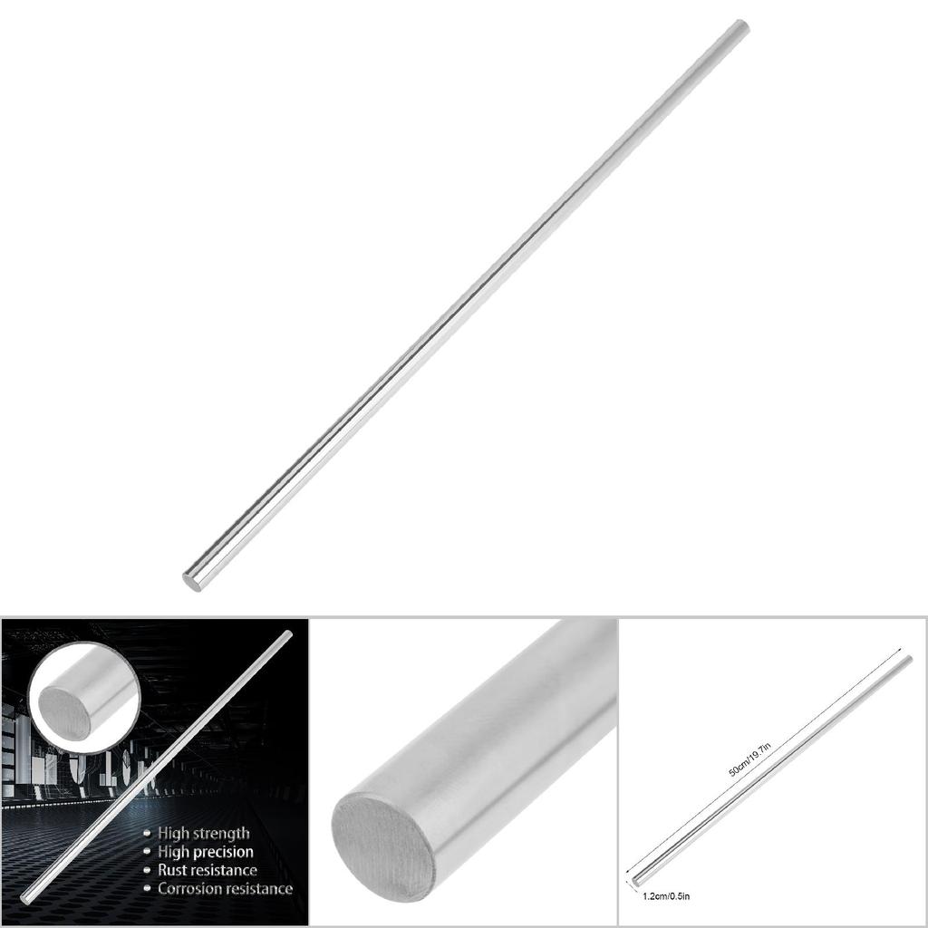 1ks Ložisková ocel Válcová lišta Lineární hřídel Rovná kulatá tyč 12mm Průměr(500 mm)