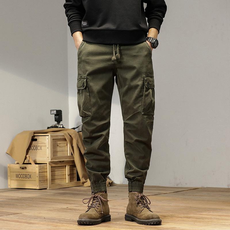 

Autumn new simple fashion high sense casual overalls men s youth popular outdoor 38 армия зеленый