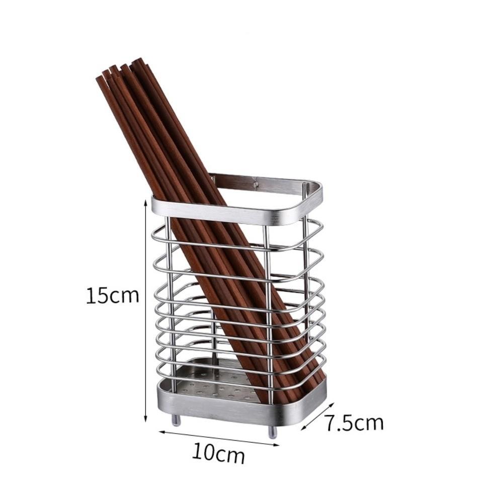 Rectangular Utensil Drying Rack Stainless Steel Chopstick Storage Organizer  Kitchen